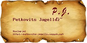 Petkovits Jagelló névjegykártya